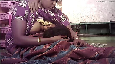 Indian village house wife milk eating housband enjoy movement