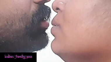 Indian stepmother and son liplock and blowjob