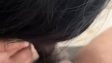 Girlfriend blowing her boyfriend