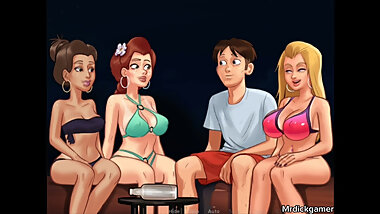 Summertime saga my sweet girlfriend let's me Bang and creampie on her friend's pussy