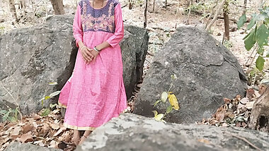 A college girl was hardcore fucking by her  teacher after college in jungle, A hottest girl was sex with her boyfriend in jungle