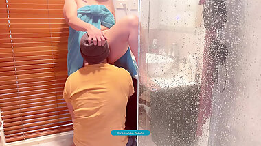 Sex with My Son's Friend - Best Pussy Eating in Standing - Loud Moaning - Pussy Licking