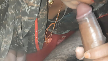 Desi bhabhi is vigorously sucking my cock like ice cream