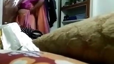 Satin Silk Saree Aunty