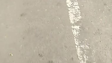 Desi Mysore girl walking on road panty visible