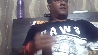 Indian daddy showing his fat black dick and big black asshole