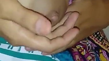 Indian NRI Girl teaching how to milk her boobs...