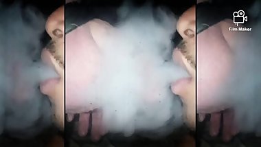 Pnp blow smoke on cock and suck
