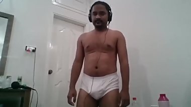 Indian guy showingbhis white underwear